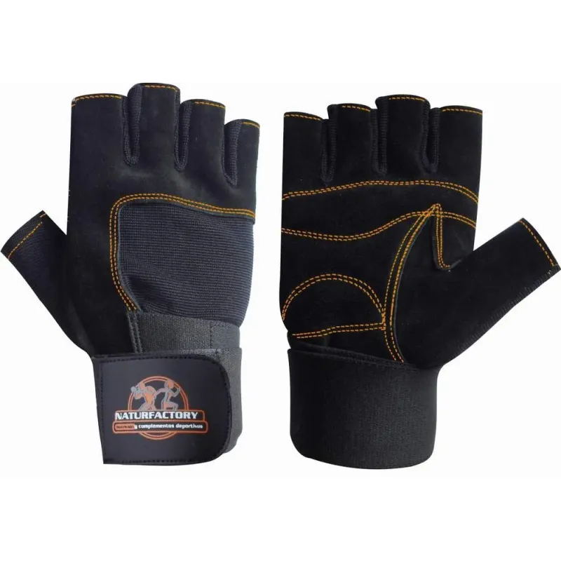 GUANTES PARA MUSCULACION CON MUÑEQUERA - NATURFACTORY SPORT